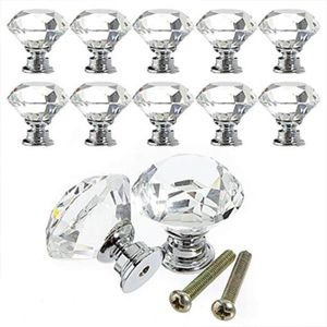 96MM MONODY 10Pcs Poign/ée de Meubles Cristal Europ/éen Verre Boutons de Tiroirs Cabinet de Alliage de Zinc et Poign/ées