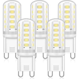 5X G9 LED Lampe 5W Ampoule LED 44 SMD 2835LEDs Blanc Chaud 3000K Ampoule Lamp 450LM AC220V-240V Équivalent à Lampe Halogène 50W