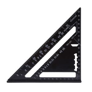bricoleur noir graduation métrique en plastique charpentier Règle de mesure multi-angles pour bricolage 