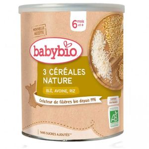 CÉRÉALES BÉBÉ Babybio - 3 Céréales Nature - Bio - 220g - Dès 6 mois