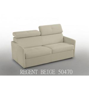 Canape Lit Paris Couchage Ouverture Rapido 140cm Cuir Taupe Clair