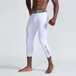 COLLANT DE RUNNING Pantalons de Compression Hommes Collants Leggings Collants de Course Séchage Rapide Pantalons de Sport Blanc