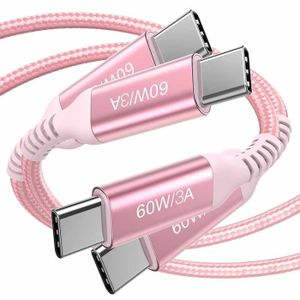 CÂBLE D'ALIMENTATION Câble USB C vers USB C [3m Lot de 2] Cable 60W Cha