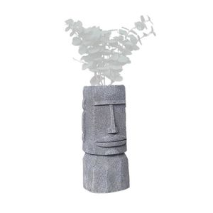 CACHE-POT Cache pot figurine Aztèque. porte plante statuette en magnesia H46cm