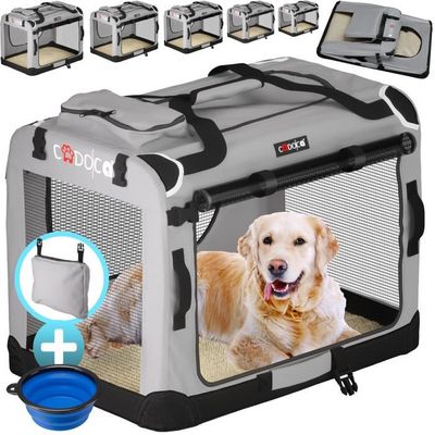 LOVPET® Hundebox Hundetransportbox faltbar Inkl.Hundenapf Transporttasche Hundetasche Transportbox für Haustiere, Hunde und Katzen Haustiertransportbox | - einfach besser einkaufen