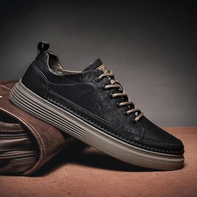 Derby Chaussure Chic Homme Dark Marron Blanche Cuir
