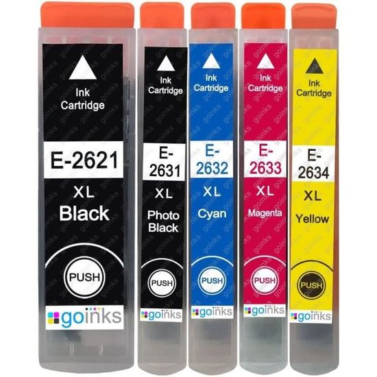 Lot De 10 Cartouches D'encre Génériques XL Compatibles Epson T26 (Ours Polaire) - Multicolor