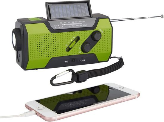 Radio Solaire Portable, Radio à Manivelle Météo Radio Dynamo Radio Avec