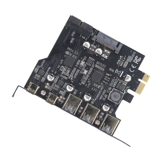 Scheda USB 3.2 PCIe InLine 76661L – 7 Porte USB-A 5 Gb/s Con Alimentazione SATA, Chipset VL805 Per Windows E Linux