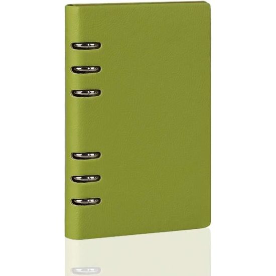 Carnet A5 Cuir – Couverture Classeur 6 Anneaux – Rechargeable – Gris