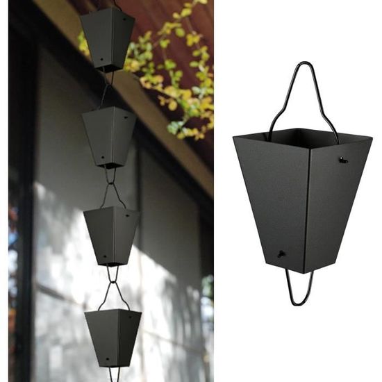 Chaîne De Pluie Monarch – 2.6 M, Aluminium, Revêtement Poudre Noir, Avec Barre De Fixation