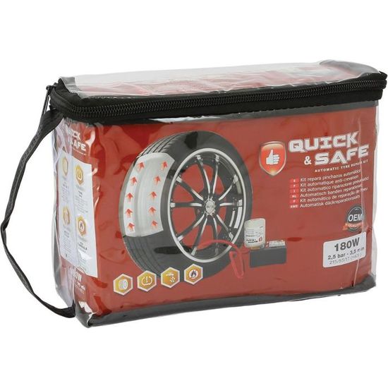 Kit Anti-crevaison Quick&Safe 450ml - Réparation Automatique Pneus Voiture