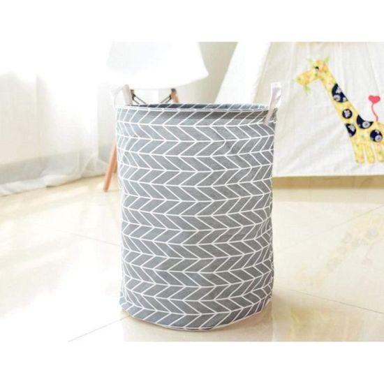 Grand panier à linge tissé en osier avec poignée pour vêtements sales