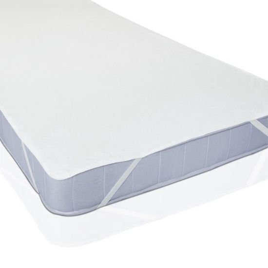 Lot De 2 Protège-Matelas (Alèse) Imperméable 90x190 Cm - Bonnet 30cm - Coton/ Polyester - Anti-Acariens