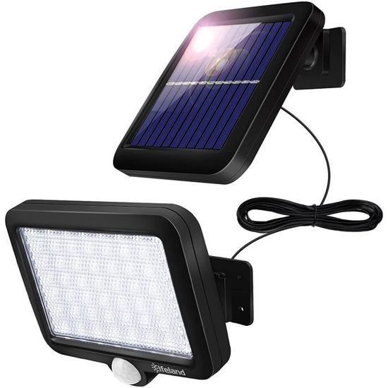 Lampe Solaire Exterieur avec Détecteur de Mouvement - Elfeland - 56 LED - Étanche IP67 - Angle 120°