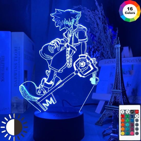 7 couleurs pas de télécommande - Lampe de chevet à l'effigie des personnages du jeu Kingdom Hearts Sora, coul