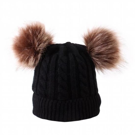 Tuque à pompon noire – Uni&Brave