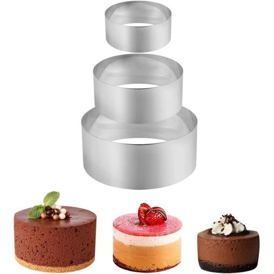 20 Cercles à Pâtisserie En Inox - Antiadhésifs Pour Tartes, Muffins Et Crêpes (10,5 Cm)