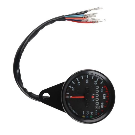 Compteur De Vitesse De Moto Odomètre Tachymètre Compteur De Carburant 7 Couleurs Retro Eclairage Lcd Jauge Numerique De Moto Universelle