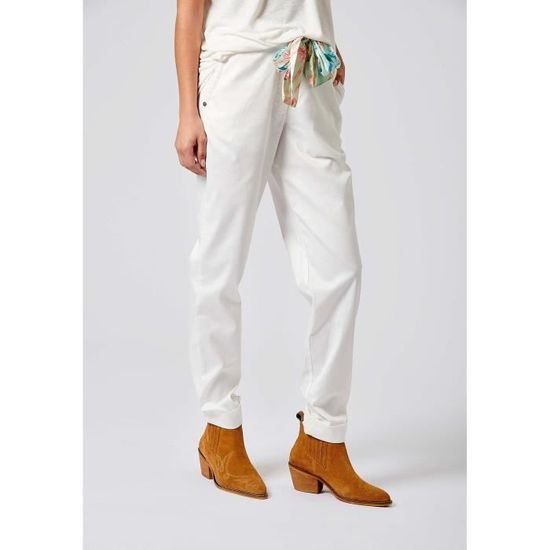 KAPORAL Pantalon blanc Femme CECIL Cdiscount Pret a Porter