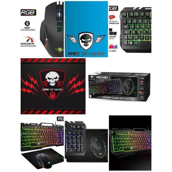 Pack Gamer Clavier, Souris Et Tapis - Spirit Of Gamer MK5 Ultimate Series