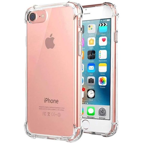 Coque iPhone 7 Plus iPhone 8 Plus Etui de Protection Anti Choc TPU Silicone Transparent Housse Coins Renforces Bumper Crystal Cdiscount Telephonie