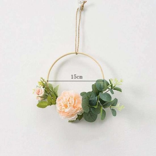 Grande Couronne De Fleurs Artificielles 23,6 Pouces - Décoration Porte Printemps Été Colorée
