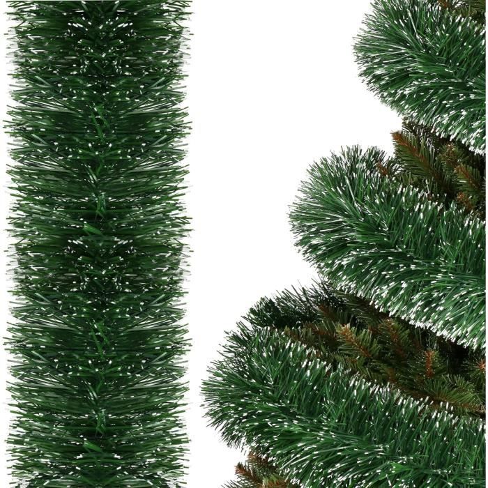 Guirlande pour sapin de Noël guirlande artificielle vertblanc 15cmx6 m