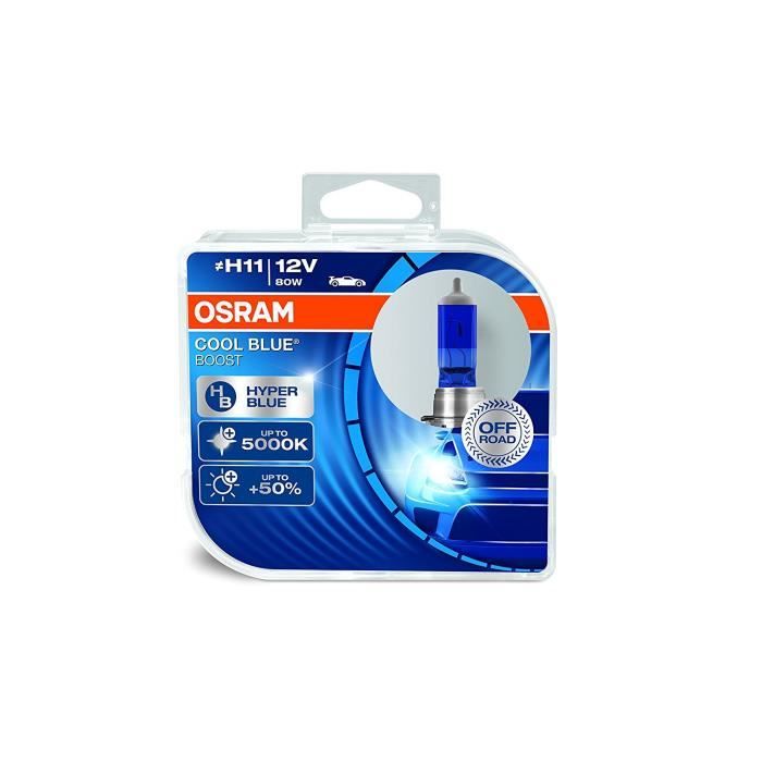 OSRAM COOL BLUE BOOST H11, halogen headlight lamp, 62211CBB-HCB, 12 V passenger car, duobox (2 units)