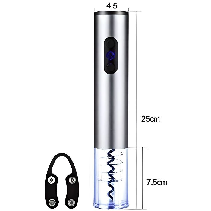 Tire Bouchon Électrique Ouvre Bouteille Professionnel pour Vin Rechargeable Aluminium Sans Fil Décapsuleur Automatique