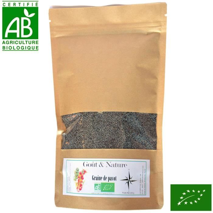 Graine de pavot bio, sachet sous vide refermable 500 gr