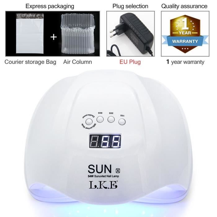 sèche-ongles -LKE 54W soleil X sèche-ongles UV lampe vernis Machine lampe LED pour ongles po...- Modèle: 54W EU Plug - MIZJHGA04353
