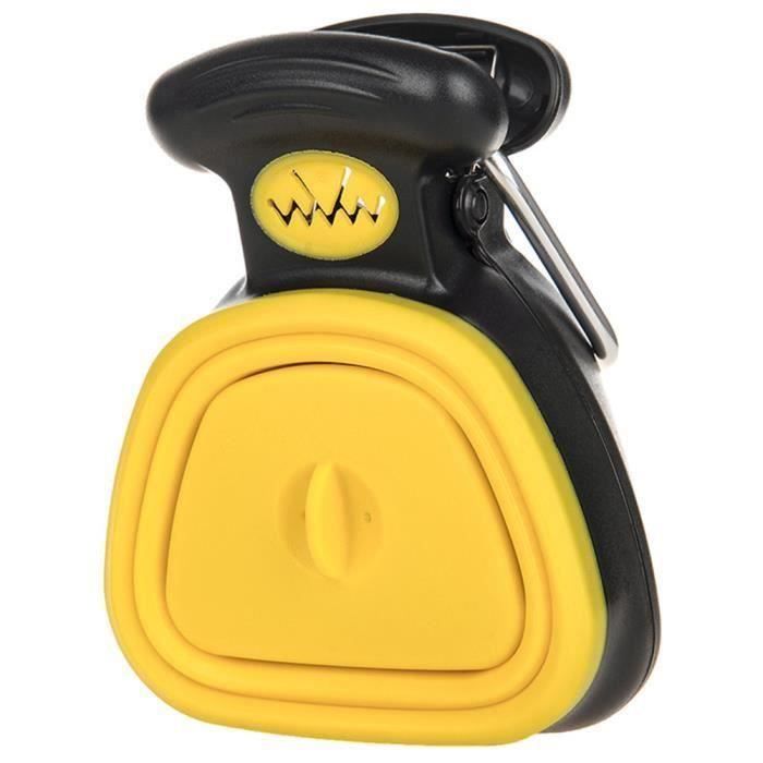 Letouch Nouveau Chien Pooper Scooper, Ramasse crotte portable avec Boîte de rangement en sac - Jaune - S