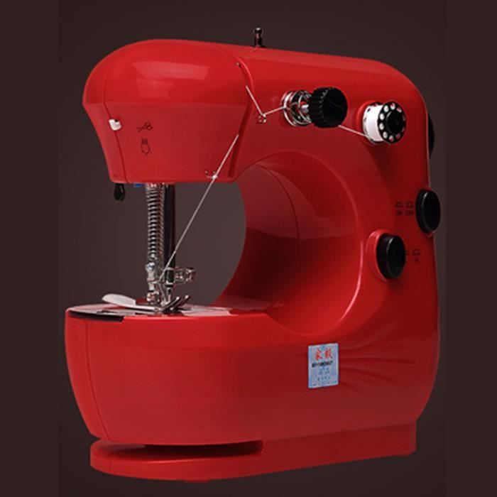 MACHINE A COUDRE,Mini Machine à coudre professionnelle,Tissu épais,Portable,Machine à coudre bleue pour enfants,- Rouge
