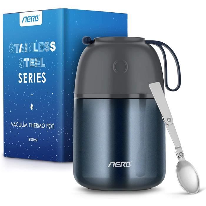 Aerb Thermos Alimentaire Chaud: 530ML Boîte Repas Isotherme Utilise la Technologie du Vide à Haute Température sans BPA, PVC, pour E