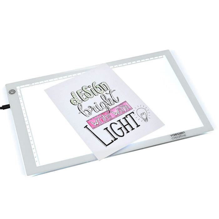 Tables à dessin lumineuses Vaessen Creative Table Lumineuse Trace Easy A4 avec Lumière LED Traçage et Faire de Croquis, 40290