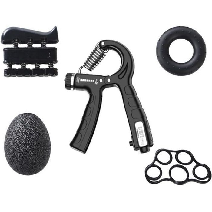 Van 5 Kit D'entraînement pour Renforcement des Poignées et des Avant-Bras-Hand Grip Ajustable avec Comptage pour Rééducation Sport