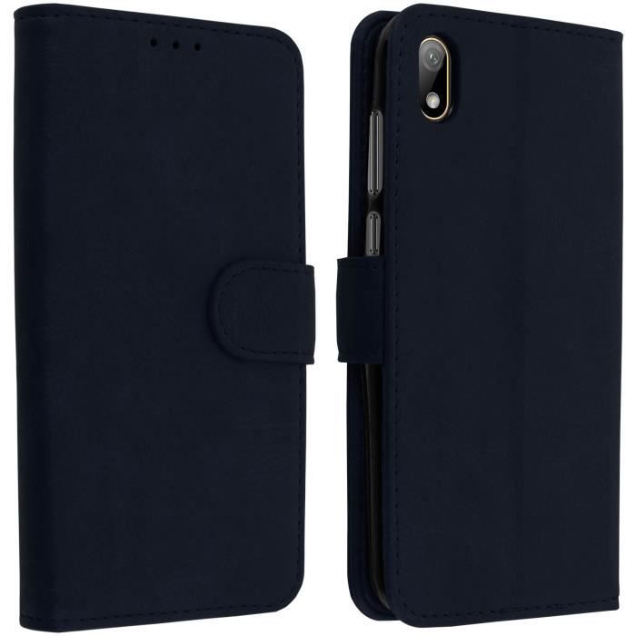 Housse Huawei Y5 2019 Étui Portefeuille Support Stand Bleu nuit