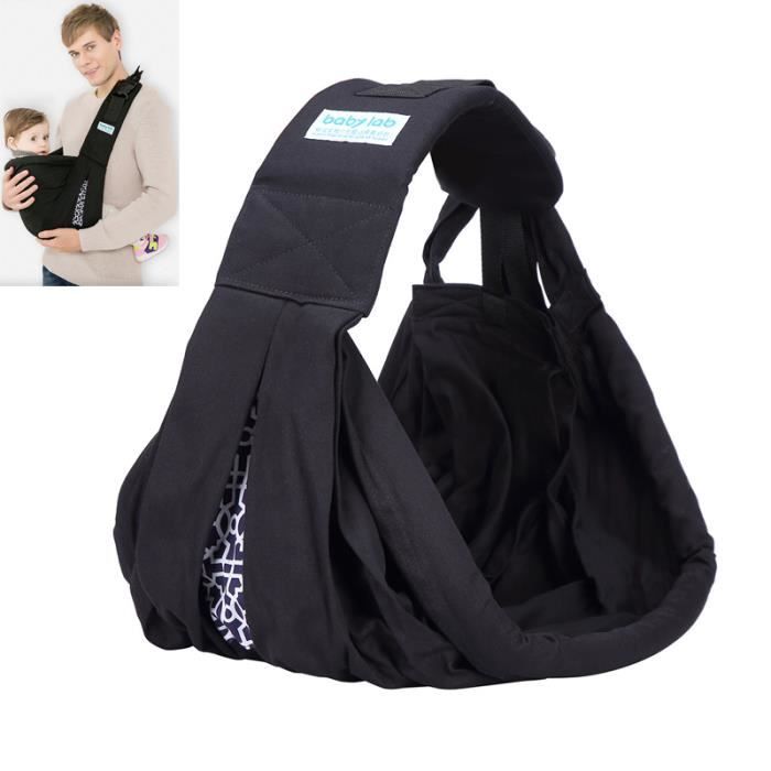 Echarpe de portage avec Boucle de sécurité Echarpe de portage Multifonctionnel Coton - Noir ZS7906