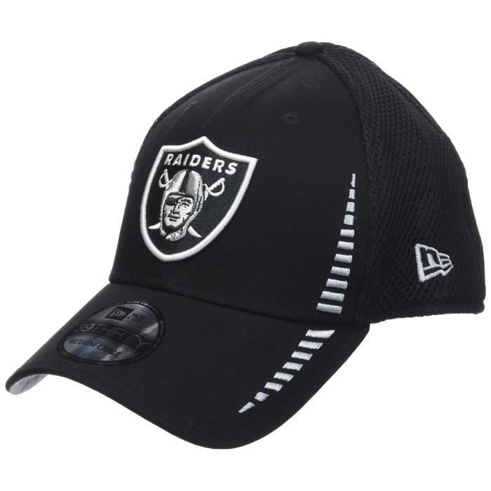 New Era Hommes 39THIRTY Stretchfit Néon Oakland Raiders Nfl Casquette Noir Black SM - 54,9-57,7cm (M)