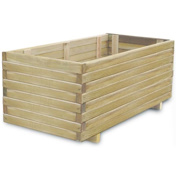 Jardinière rectangulaire 100 x 50 x 40 cm Bois FSC