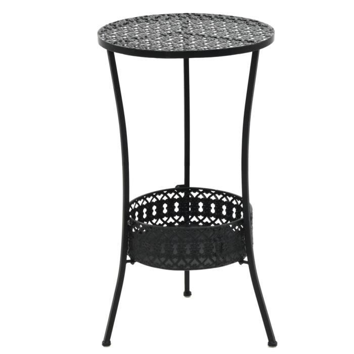 Tables d'extérieur Table de bistro Style vintage Ronde Métal 40 x 70 cm Noir