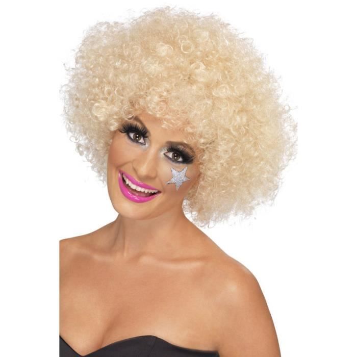 Perruque femme disco afro années 70 blonde Tail…