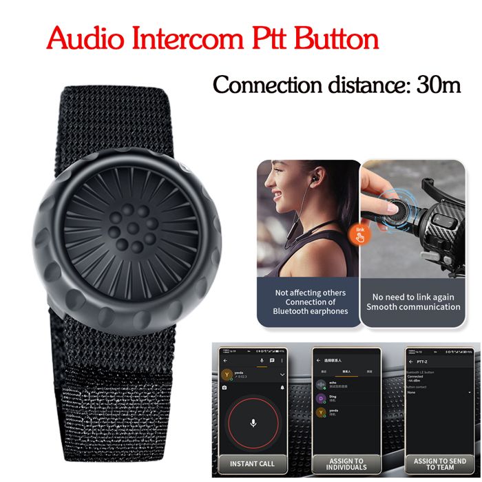 Clé Ptt Universelle Bouton PTT Sans Fil étanche IP67 Pour Zello - Installation Facile Sur Vélo/moto, Compatibilité IOS/Android, Batterie Longue Durée Cle Passe Partout Ptt