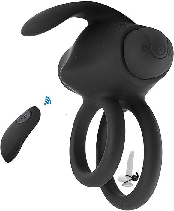 anneau pénien vibrant étanche silicone médical neuf modes vibrations rechargeable double anneaux extensible maintien confortable ergonomique