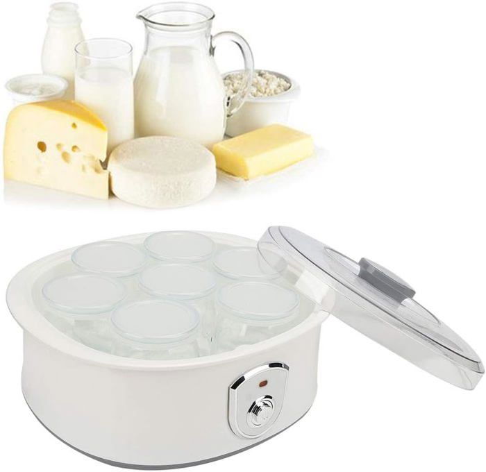 Yaourtière 1,6 L Avec Thermostat – 9 Pots En Verre, Pour Yaourts Maison, Kéfir, Température 25-65°C
