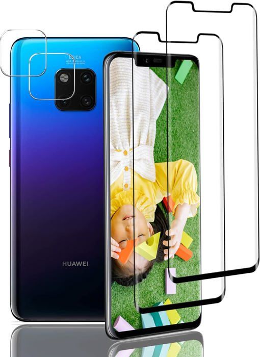 Verre Trempé Protection Intégrale Incurvée Pour Huawei Mate 20 - Bordure Noire, 9D Anti-choc