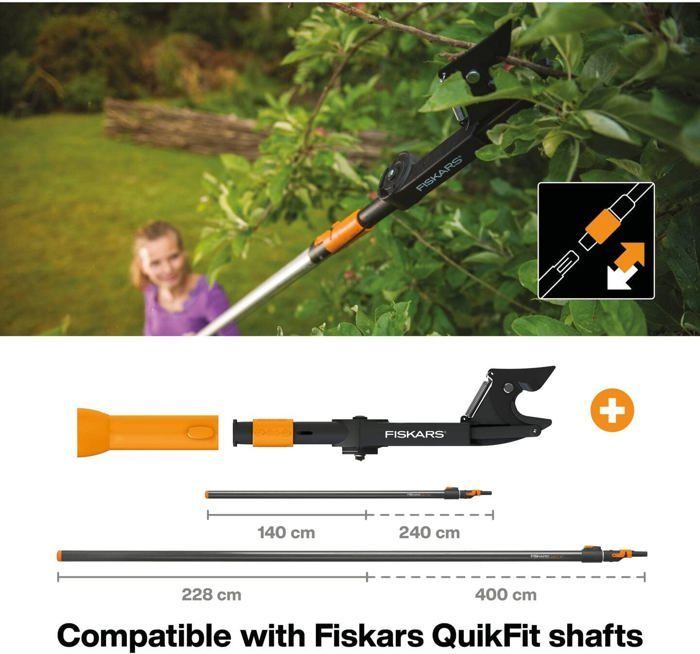Coupe-branches Fiskars PowerGear L77 - Pour Bois Dur Jusqu'à 5cm, Système Crémaillère