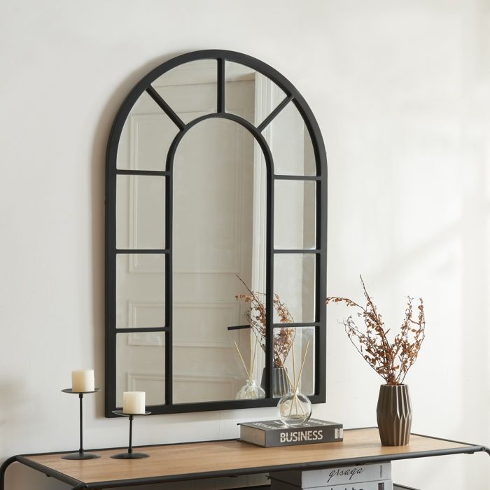 Miroir mural Enonkoski MDF 90 x 60 cm noir