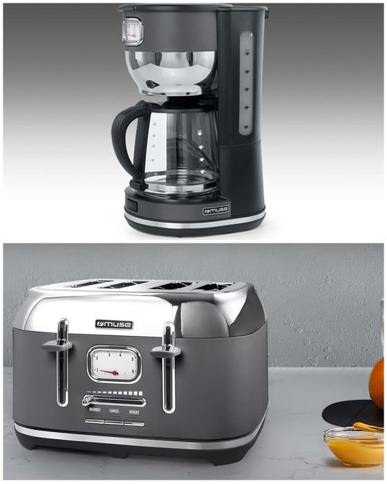 Cafetière et Bouilloire Rétro Vintage 10 Tasses + GRILLE PAIN 4 FENTES